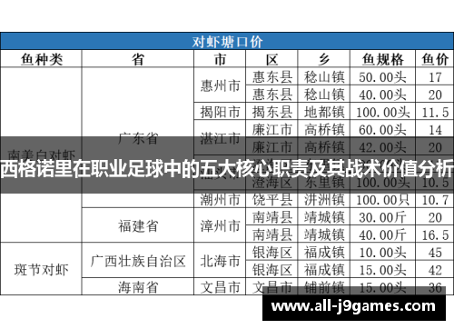 西格诺里在职业足球中的五大核心职责及其战术价值分析