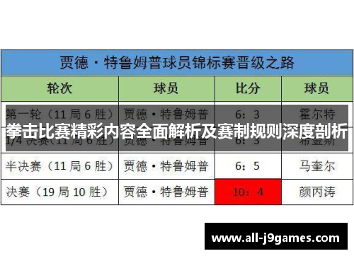 拳击比赛精彩内容全面解析及赛制规则深度剖析